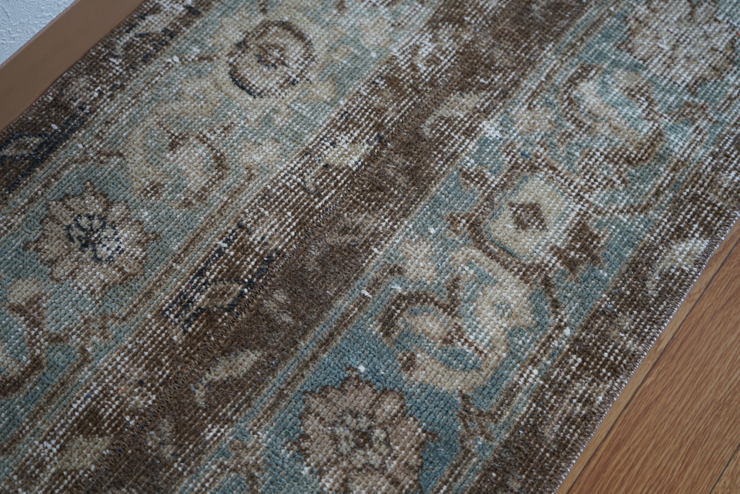 Türkiye Old Oushak Mintgreen , Brown Patchwork 1970年代 121.5 × 50 cm No.TR25409