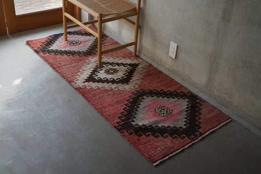 Türkiye Old Oushak RosePink Runner 1970年代 176 × 71 cm No.TR25291