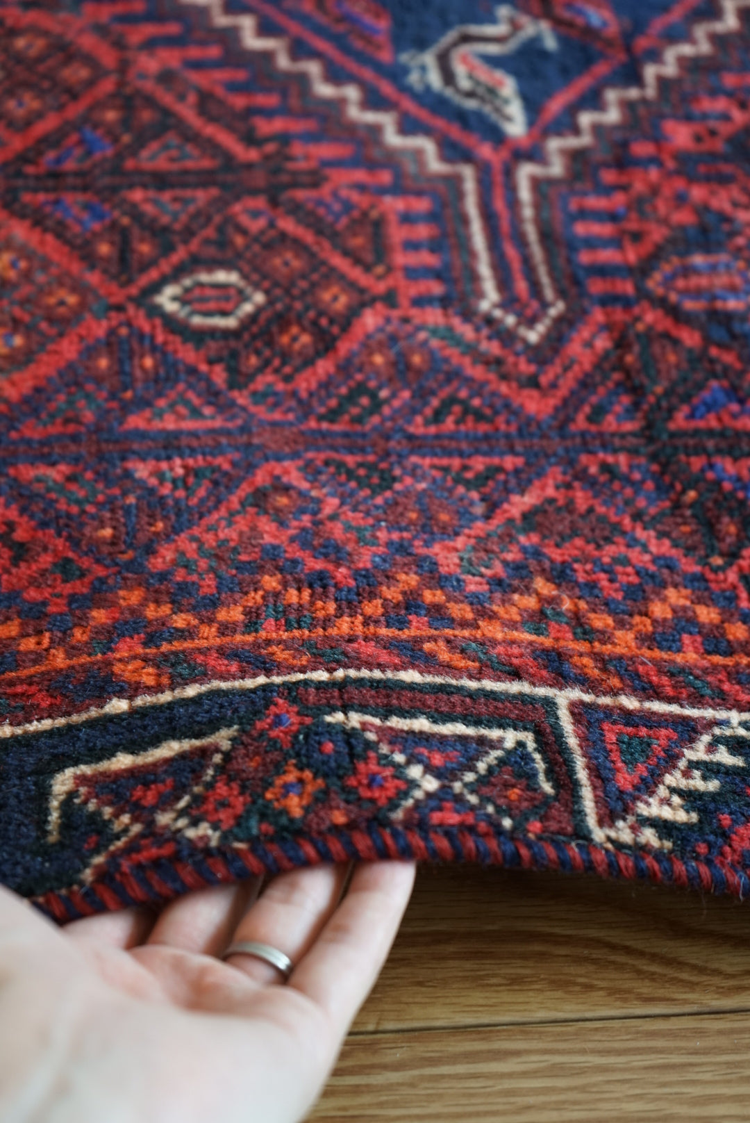 店頭販売 IRAN ANTIQUE SHIRAZ KHAMSEH RUNNER 1920年代 284 × 98 cm / 9'3" × 3'2" ft