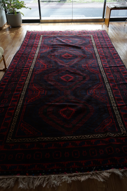 Afghanistan Vintage Baluch Zanjir 1980年代 358 × 190 cm No.AF2530