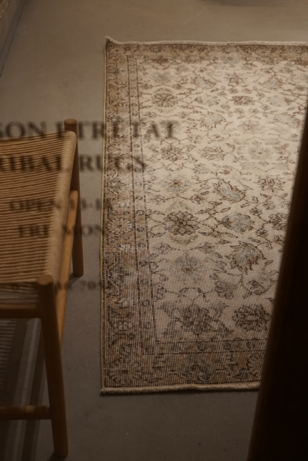 Türkiye Old Isparta Beige , Ice Blue 1970年代 203 × 110 cm No.TR25251