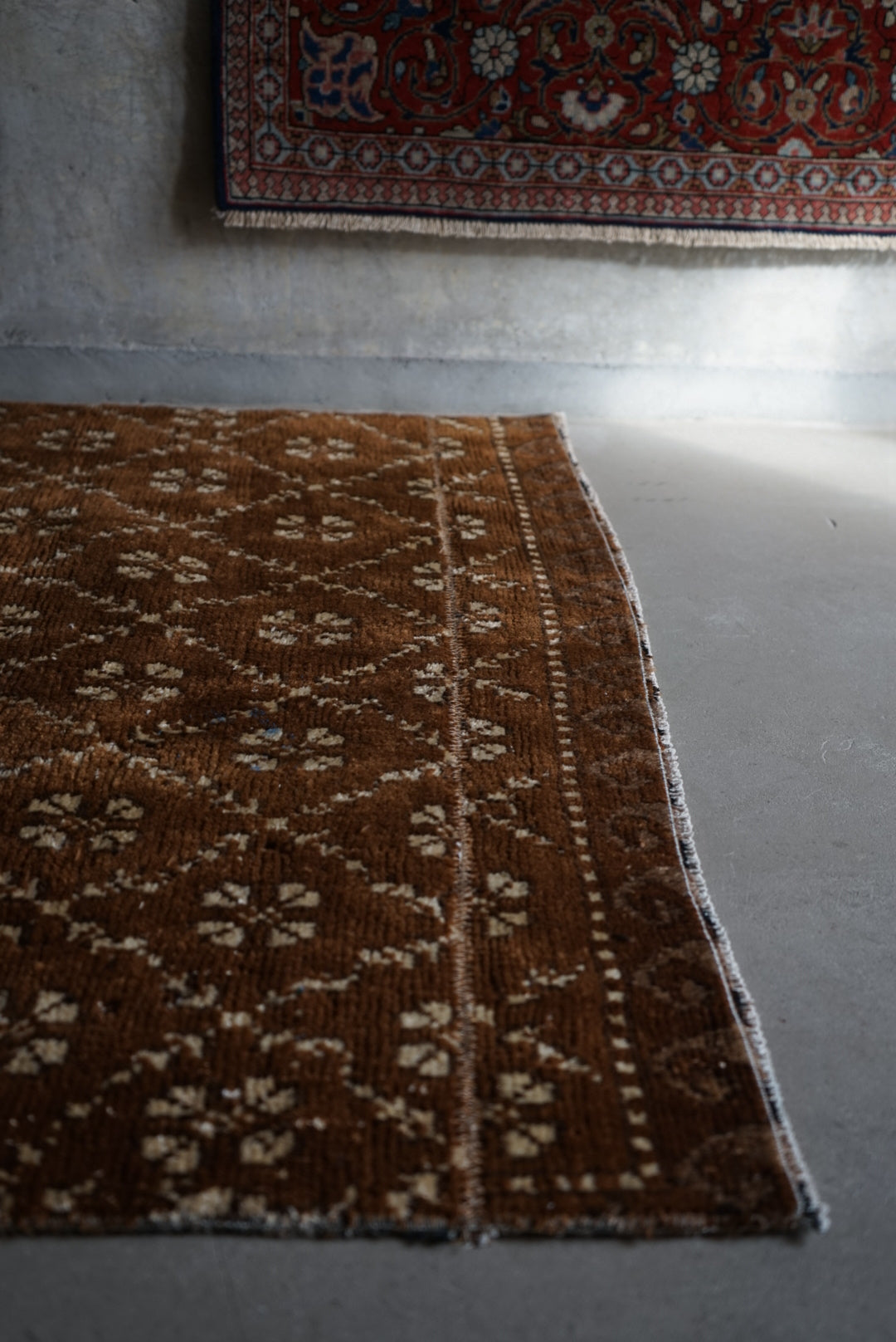 Türkiye Old Oushak Brown Patchwork 1980年代 158 × 87 cm No.TR25311