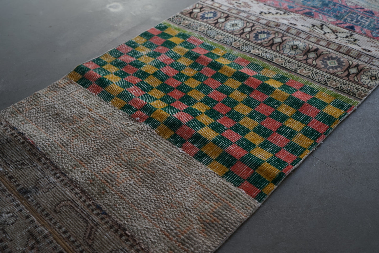Türkiye Old Isparta Patchwork Runner Size 1970年代 176 × 69 cm No.TR25236