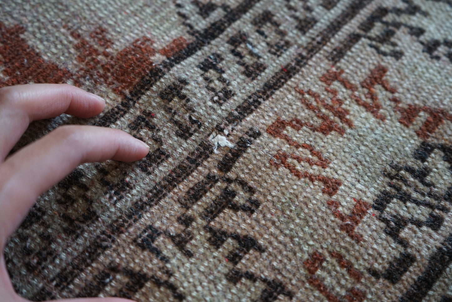 Türkiye Old Kayseri Olive , Beige Flower 1970年代 270 × 169 cm No.TR25389