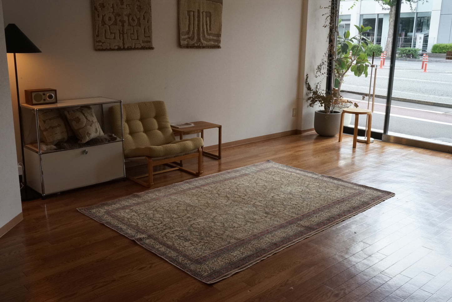 Türkiye Old Kayseri Beige , Rose 1960年代 218 × 150 cm No.TR25494 / 国内送料無料