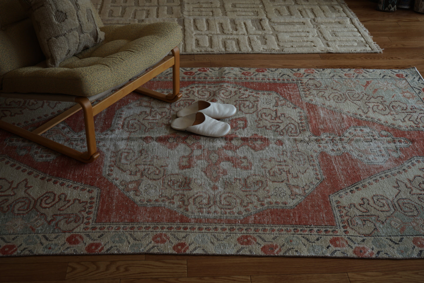 Türkiye Old Avanos Orange , Sage green 1970年代 214 × 132 cm No.TR25262