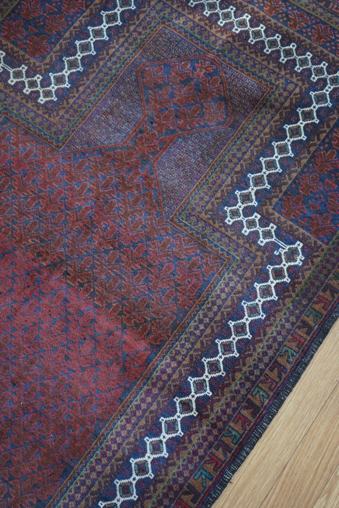 Afghanistan Old Baluch Prayer Rug 1970年代 155 × 100 cm  No.AF2541 / 国内送料無料・羊毛手織り絨毯