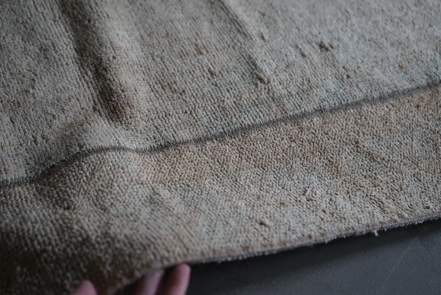 Türkiye Old Oushak Beige Blue Small size 1970年代 85 × 53 cm No.TR25246