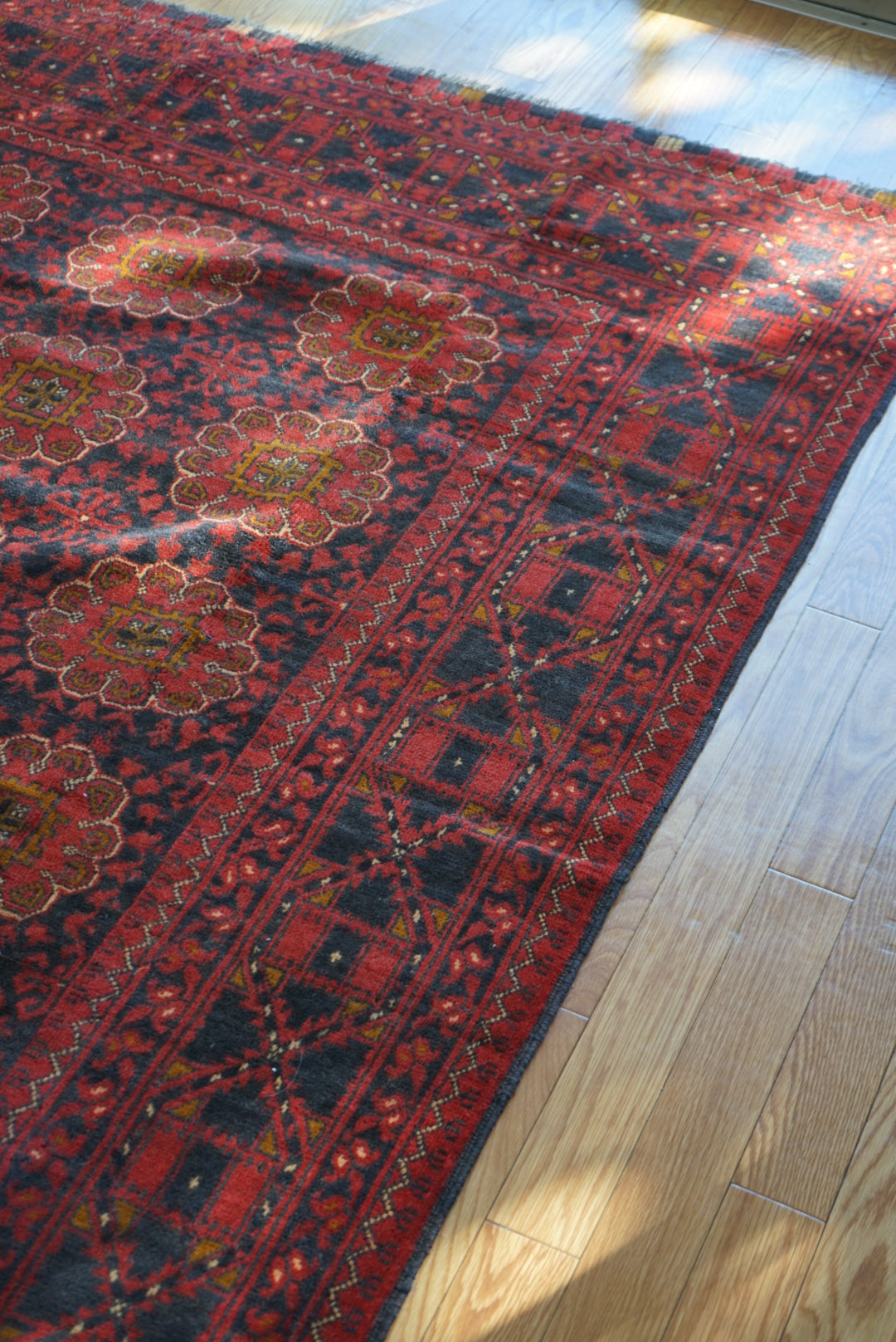 Afghanistan Vintage Turkmen Patnus Gull 1980年代 201 × 146.5 cm  No.AF2536 / 国内送料無料・羊毛手織り絨毯