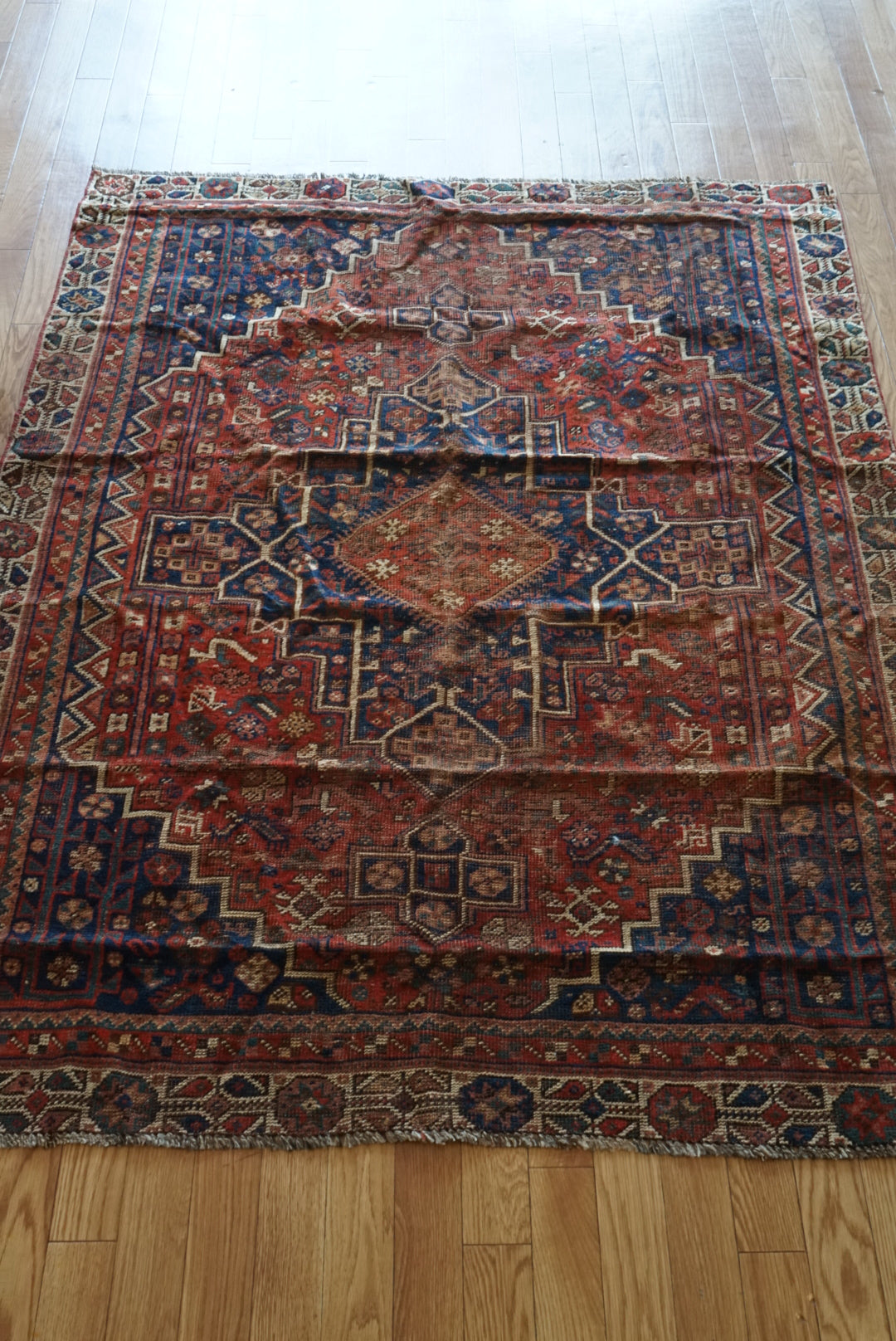 店頭販売 Afghanistan Old Persia Design 1930年代 179.5 × 140.5 cm  No.AF2535 / 国内送料無料・羊毛手織り絨毯