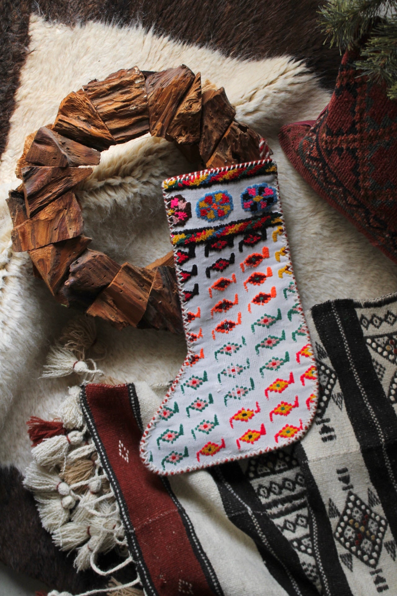 Iran antiques | Christmas Santa Socks 39×25cm No.60