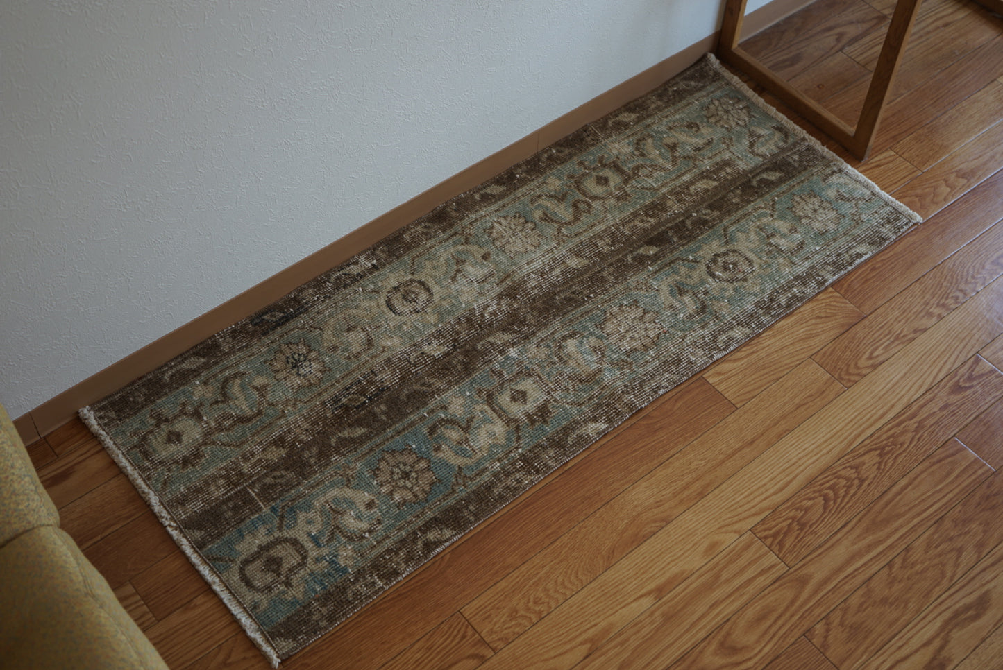 Türkiye Old Oushak Mintgreen , Brown Patchwork 1970年代 121.5 × 50 cm No.TR25409