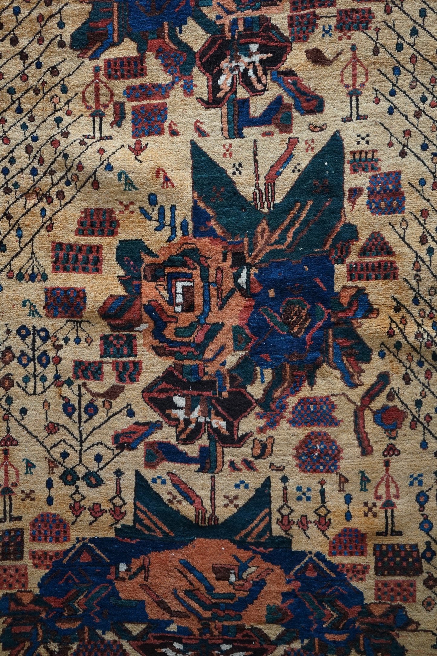 店頭販売 IRAN ANTIQUE QASHQAI SHIRAZ NEYRIZ 1770年代 114 × 129 cm