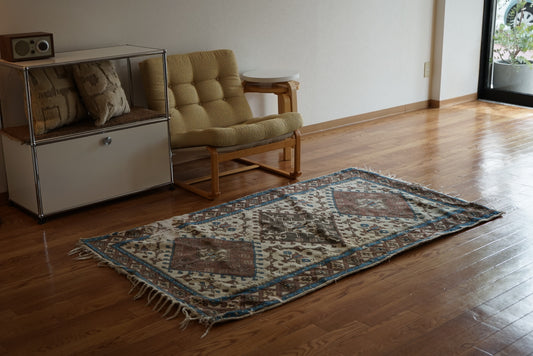 Türkiye Old Oushak Shabby Beige 1960年代 197 × 97 cm No.TR25341