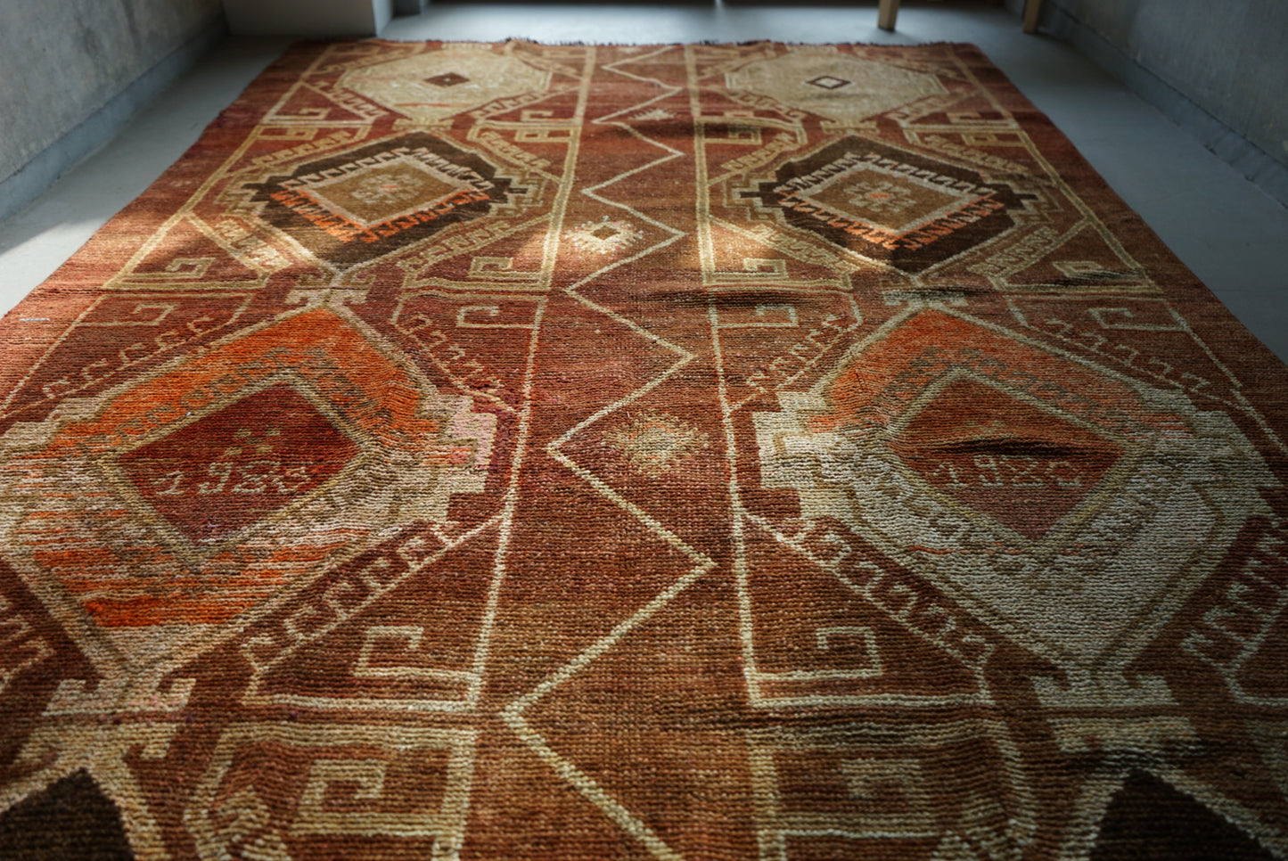 TURKEY VINTAGE ANATORIA BROWN 1980年代 256 × 155 cm No.TR25157