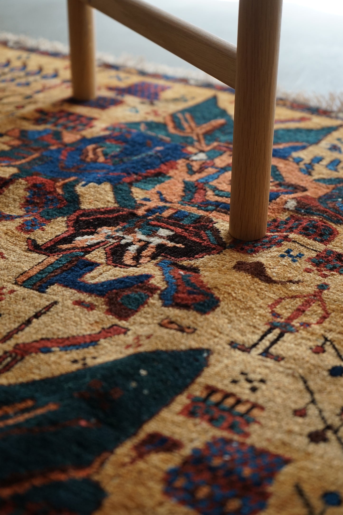 店頭販売 IRAN ANTIQUE QASHQAI SHIRAZ NEYRIZ 1770年代 114 × 129 cm