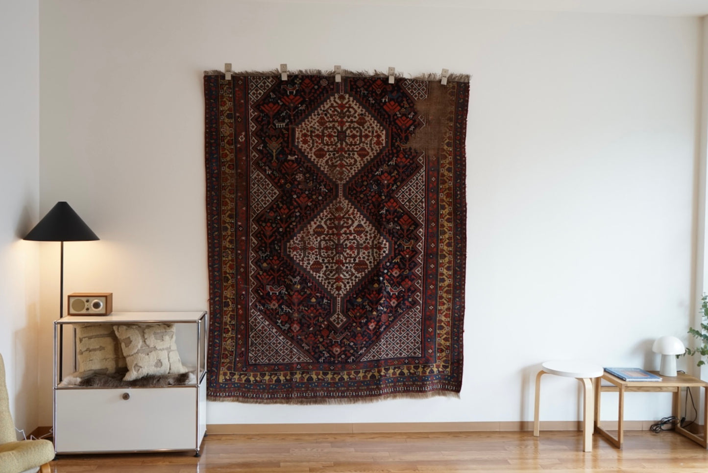 店頭販売 IRAN ANTIQUE SHIRAZ KHAMSEH BAHARLO 1820-1840年代 191 × 155 cm