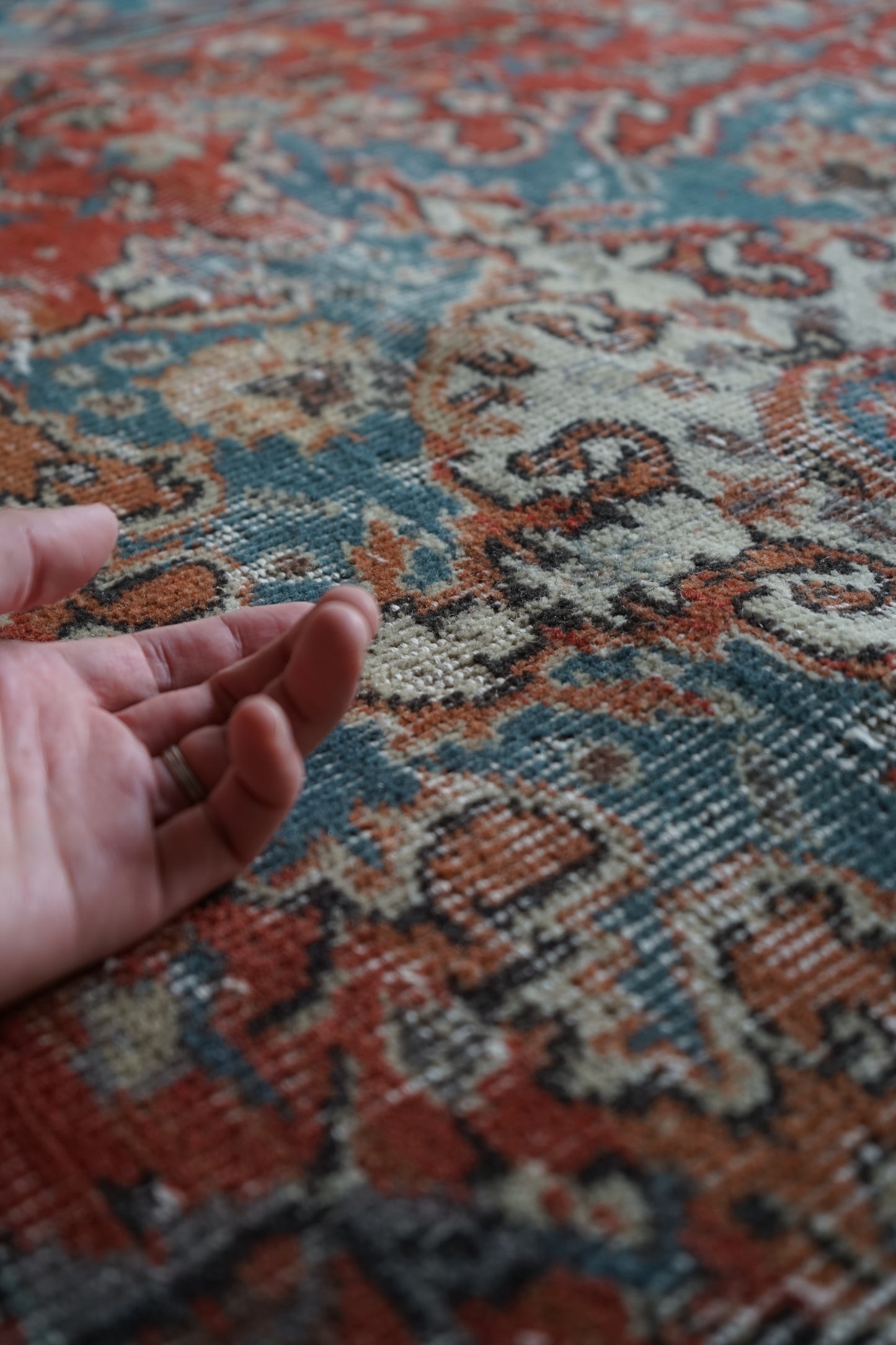 TURKEY OLD ISPARTA TURQUOISE RED 1970年代 261 × 155 cm No.TR25212