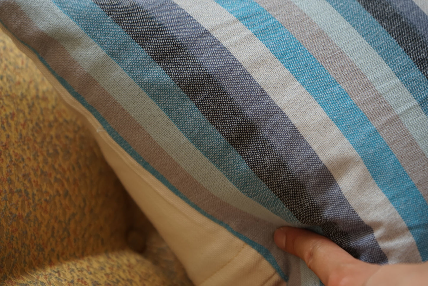 Türkiye Old Cushion Cover Blue Stripe 41 × 40 cm No.TR25398