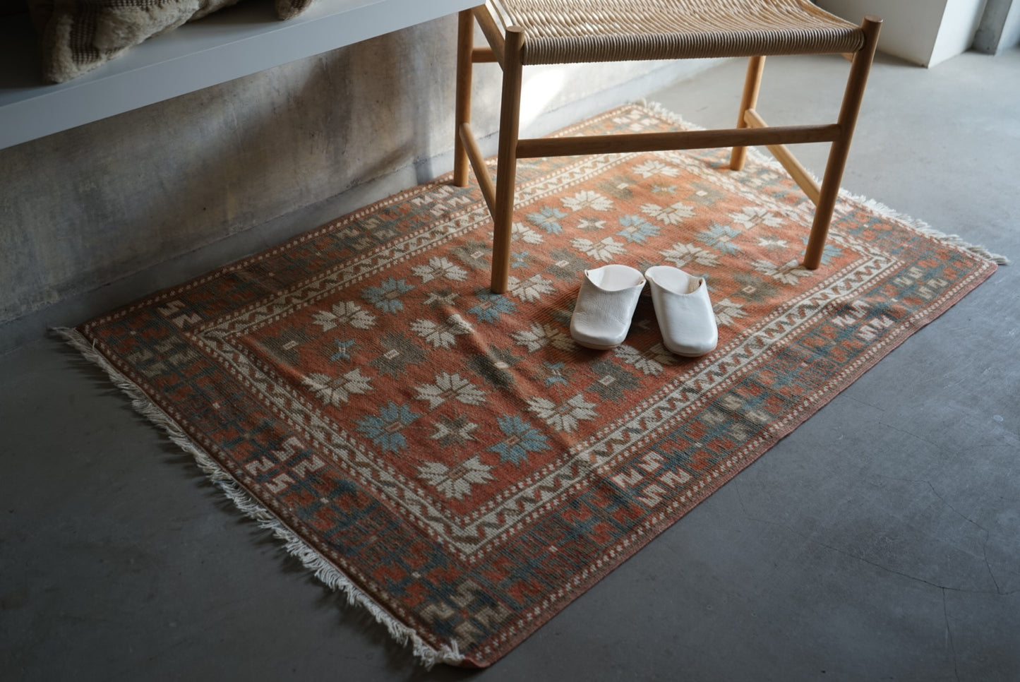 Türkiye Old Oushak Orange 1970-1980年代 133 × 89 cm No.TR25261