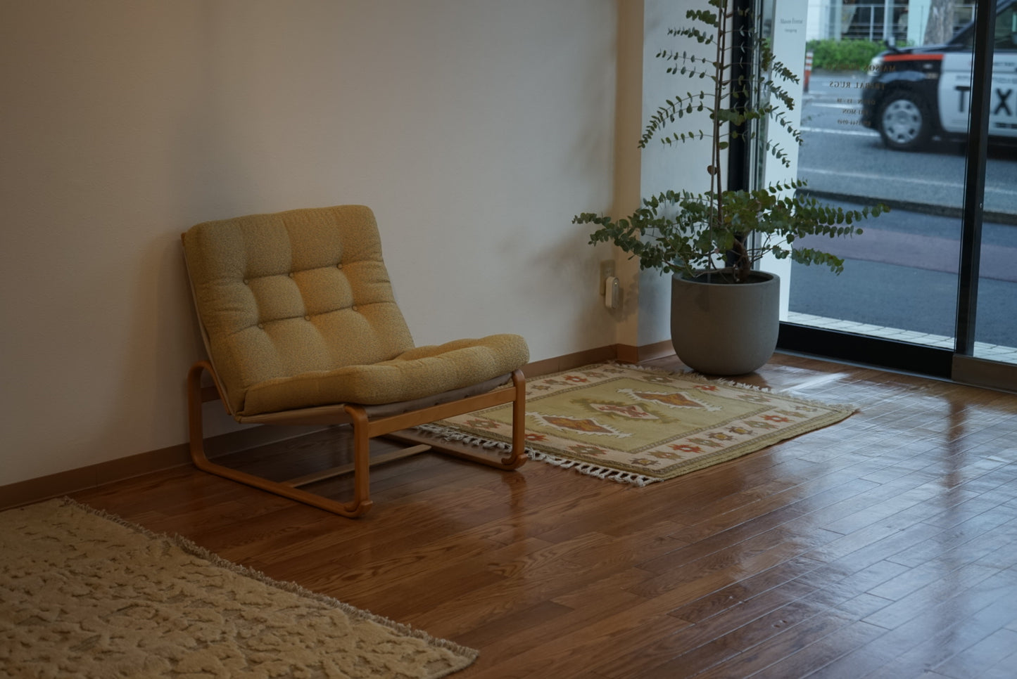 Türkiye Old Milas Square Yellow Beige 1950-1960年代 106 × 106 cm