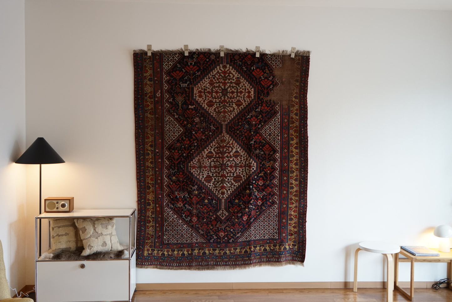 店頭販売 IRAN ANTIQUE SHIRAZ KHAMSEH BAHARLO 1820-1840年代 191 × 155 cm