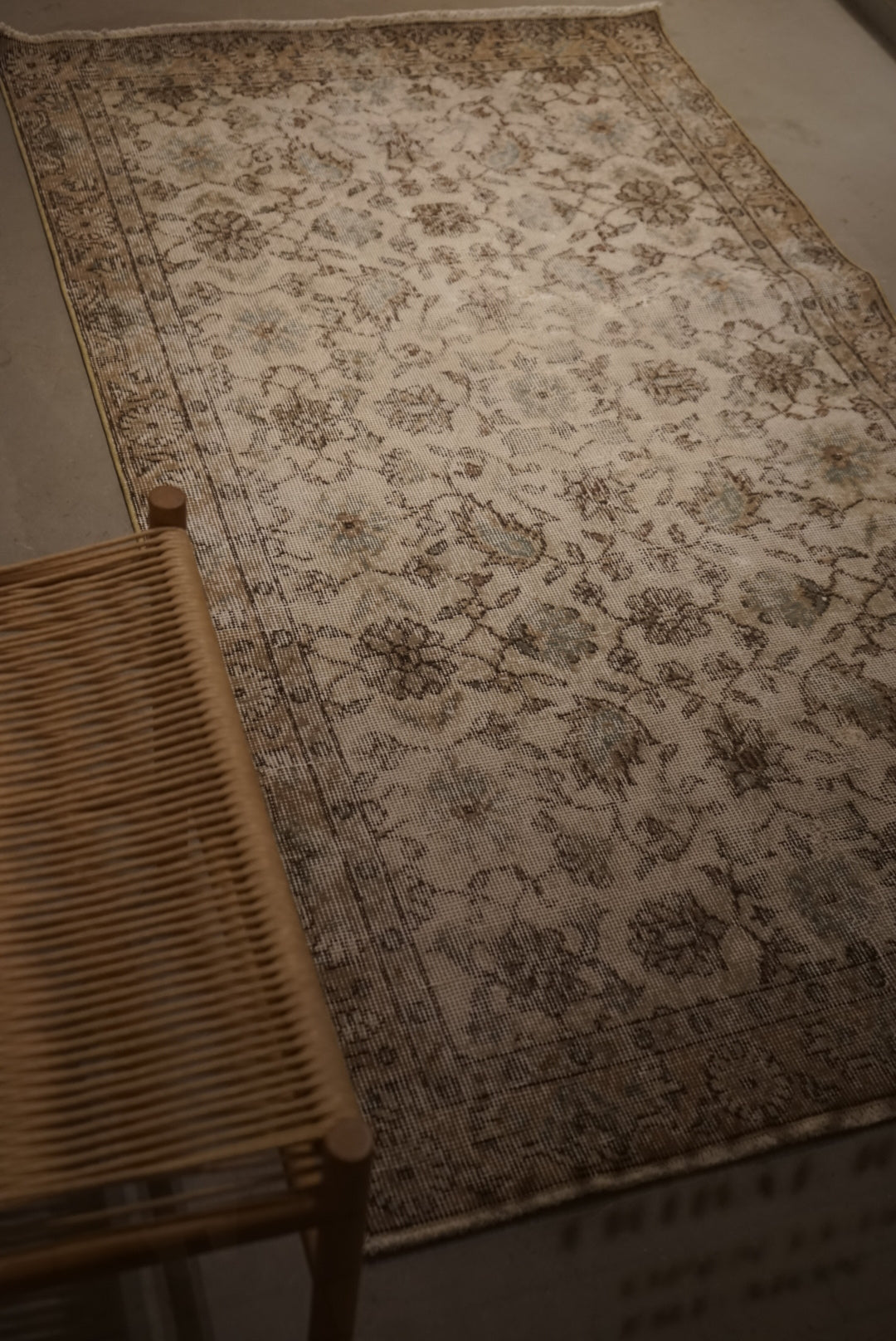 Türkiye Old Isparta Beige , Ice Blue 1970年代 203 × 110 cm No.TR25251