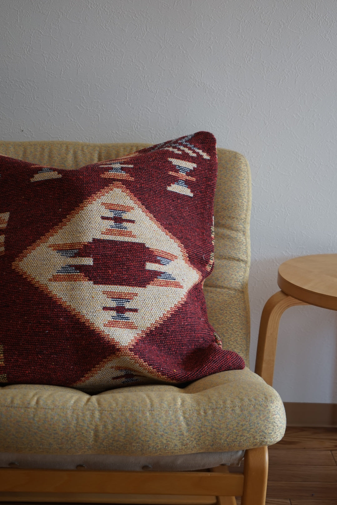 Türkiye Old Kilim Cushion Cover Wine Red , Tribal Design 59 × 58 cm No.TR25450