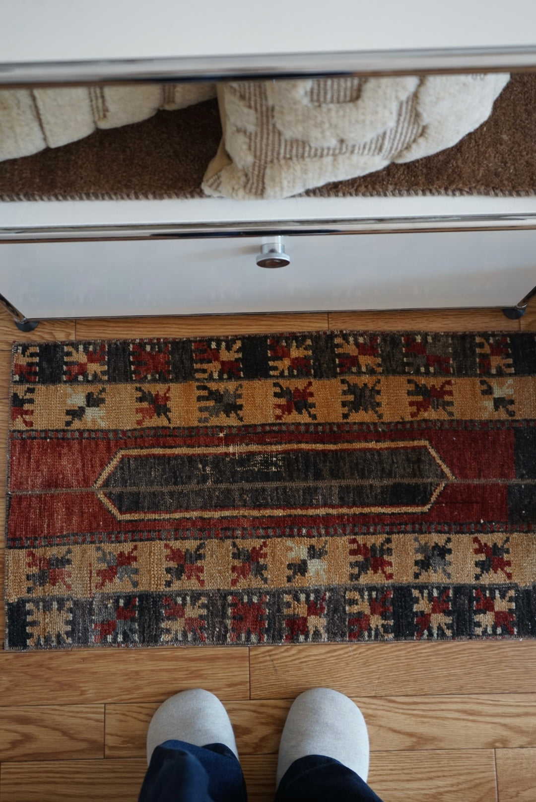 Türkiye Vintage Patchwork Black , Red , Yellow 1980年代 81 × 46 cm No.TR25405