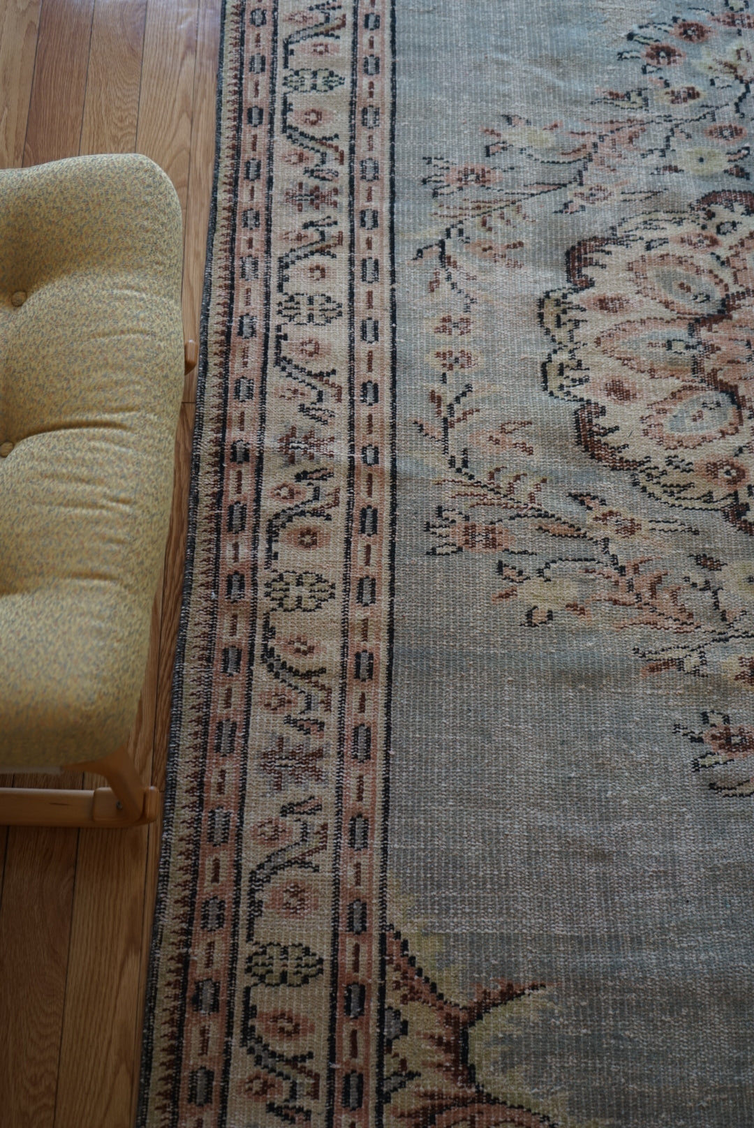 Türkiye Old Isparta Floral Medallion Blue 1970年代 254 × 147 cm No.TR25355