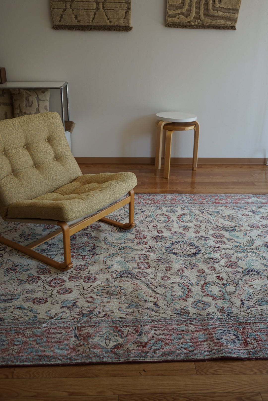 Türkiye Old Isparta Beige Cerulean Blue Floral 1970年代  303 × 160.5 cm No.TR25391