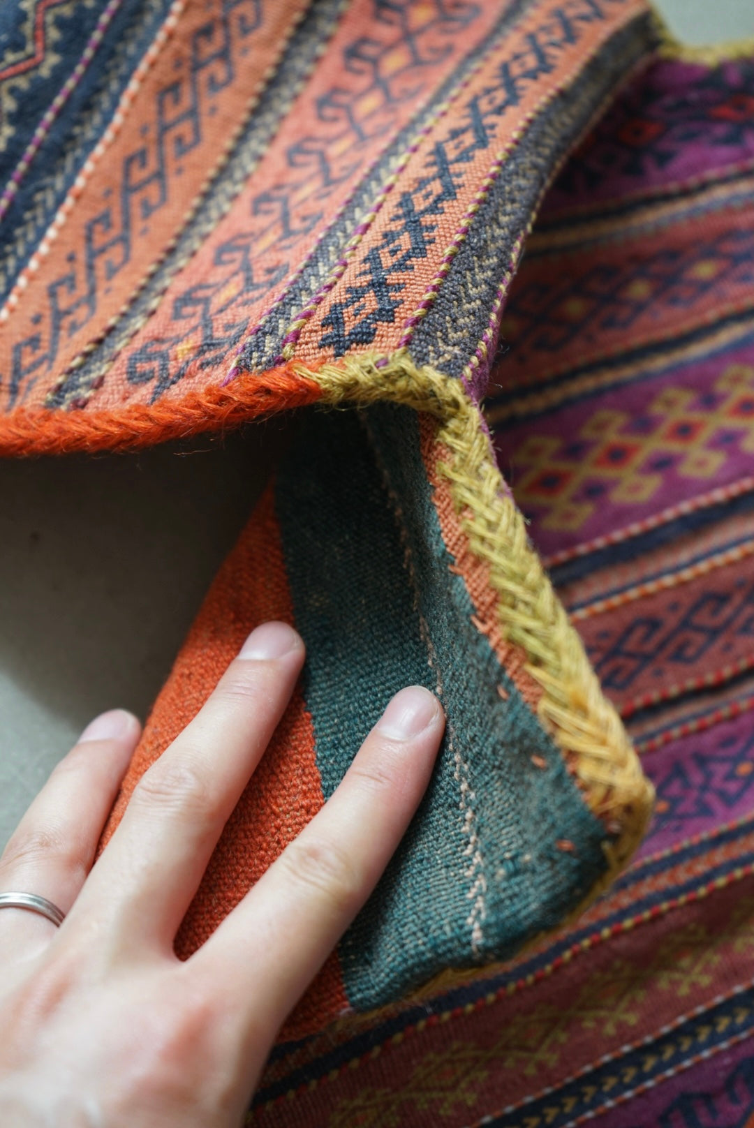 AFGHANISTAN-IRAN OLD QALAI NAW SALT BAG 1980年 56.5 × 40.5 cm