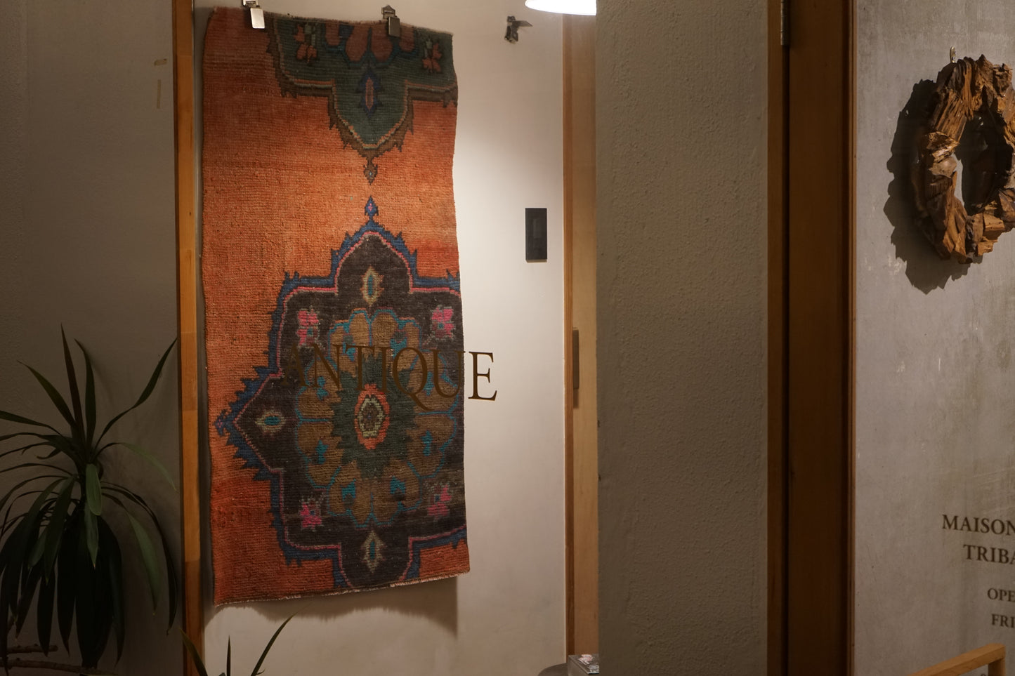 TURKEY OLD RUBY RED FLOWER SMALL SIZE 1970年代 116 × 71 cm No.TR25217