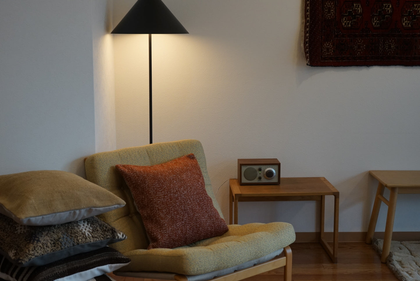 Türkiye Old Kilim Cushion Cover Brick Red 44 × 44 cm No.TR25571 / 送料無料・羊毛手織りキリム