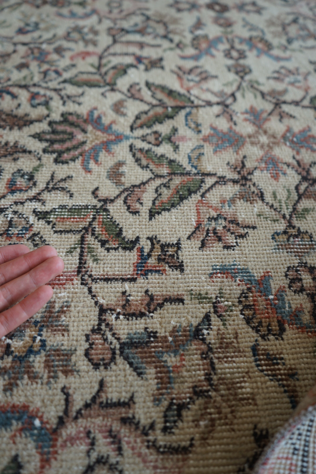 Türkiye Old Isparta Pink Beige Floral 1960年代 273 × 160 cm No.TR25381