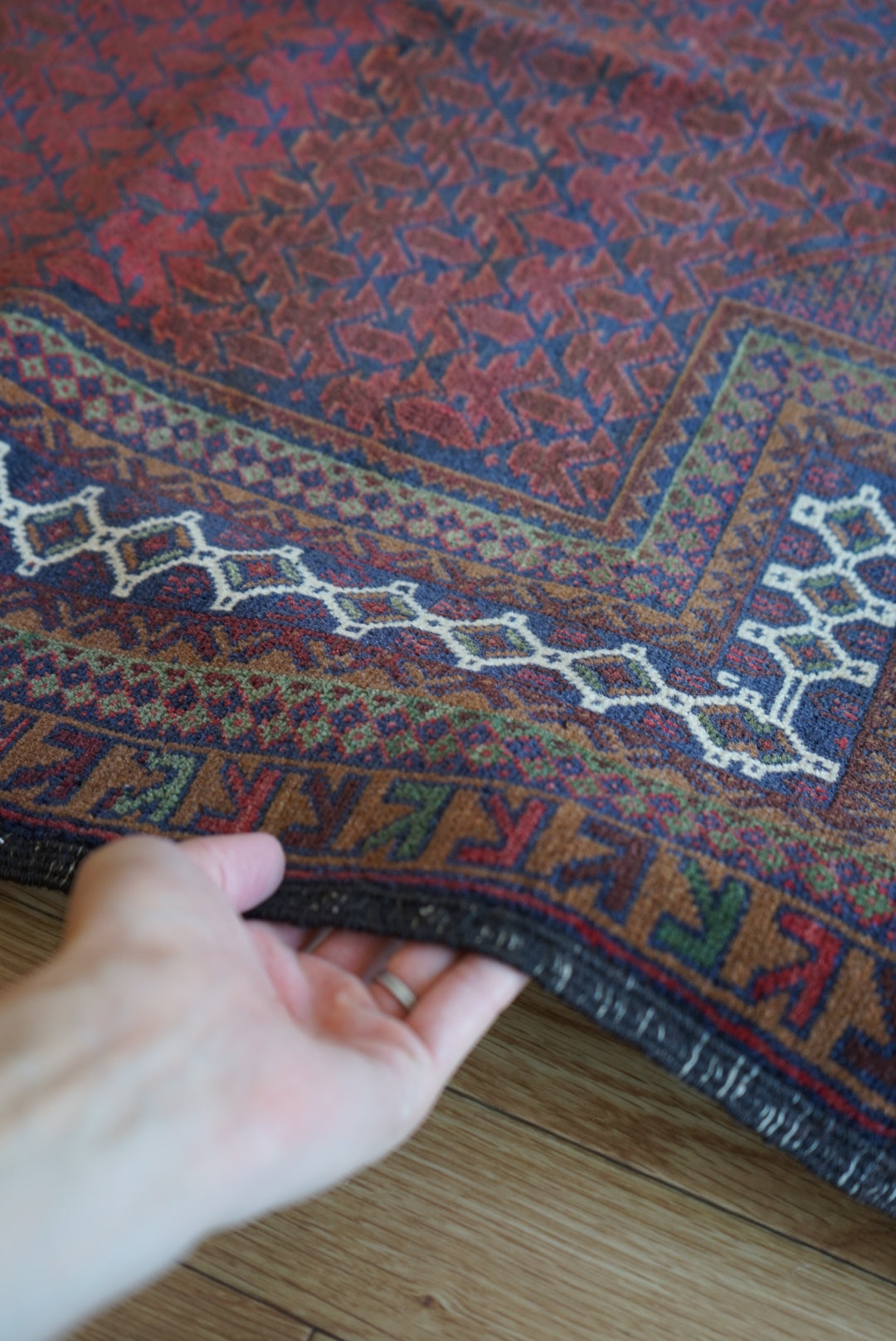 Afghanistan Old Baluch Prayer Rug 1970年代 155 × 100 cm  No.AF2541 / 国内送料無料・羊毛手織り絨毯