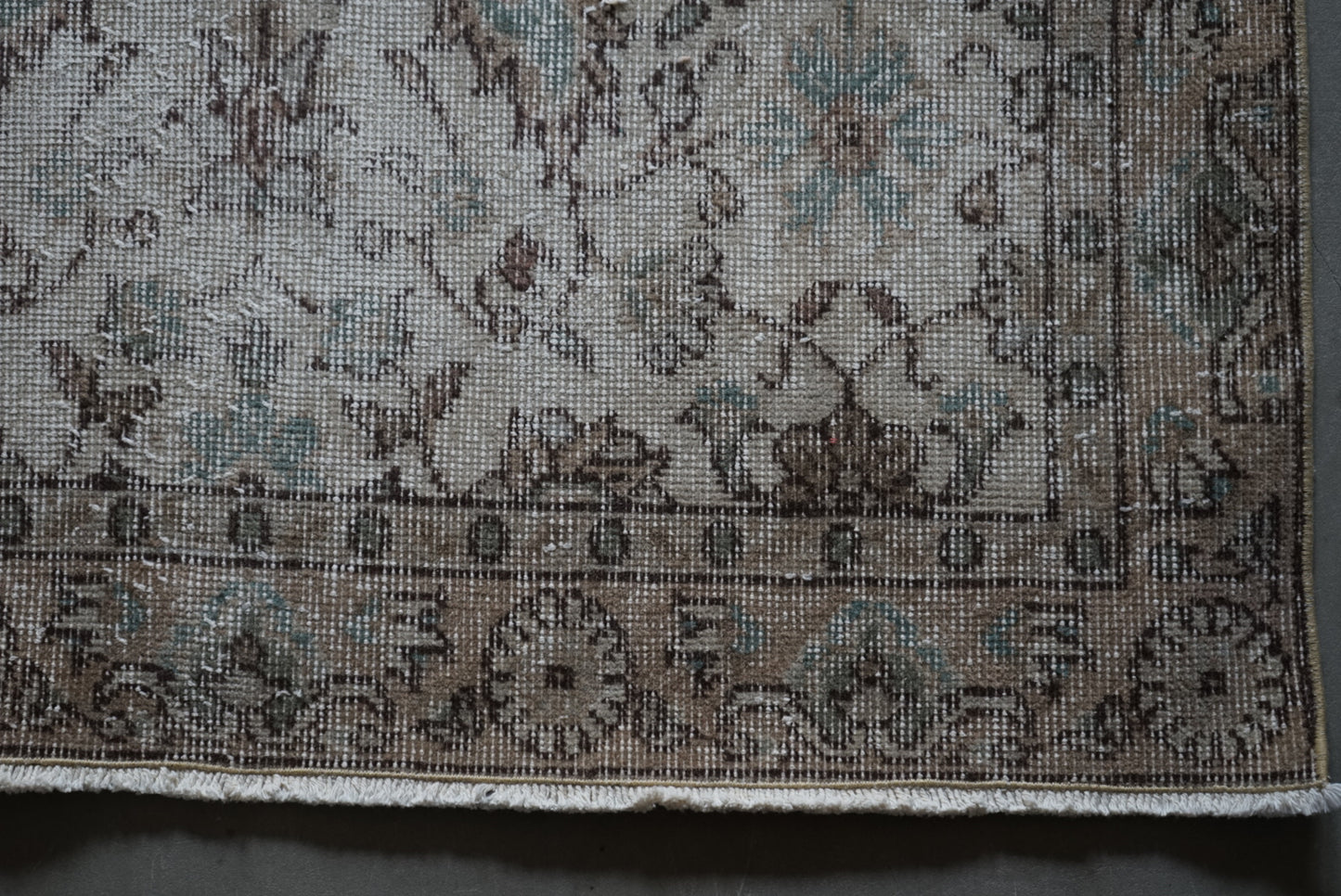 Türkiye Old Isparta Beige , Ice Blue 1970年代 203 × 110 cm No.TR25251