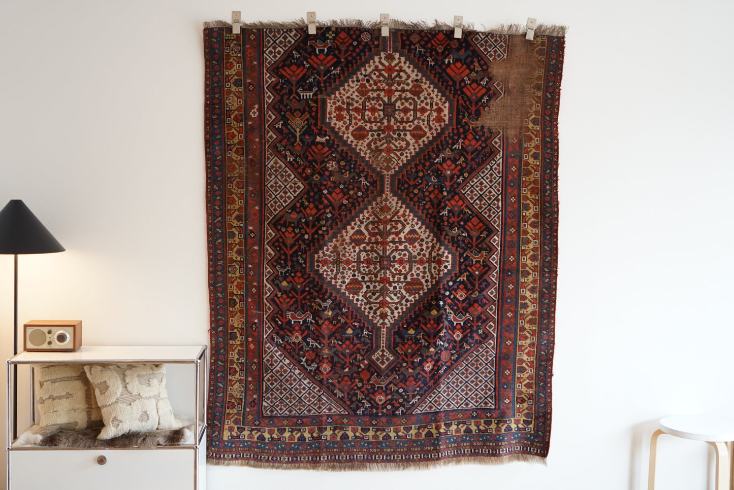店頭販売 IRAN ANTIQUE SHIRAZ KHAMSEH BAHARLO 1820-1840年代 191 × 155 cm