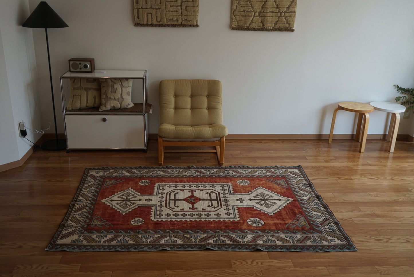 Türkiye Old Eastern Anatolia Orange Medallion 1960年代 194 × 121 cm No.TR25400