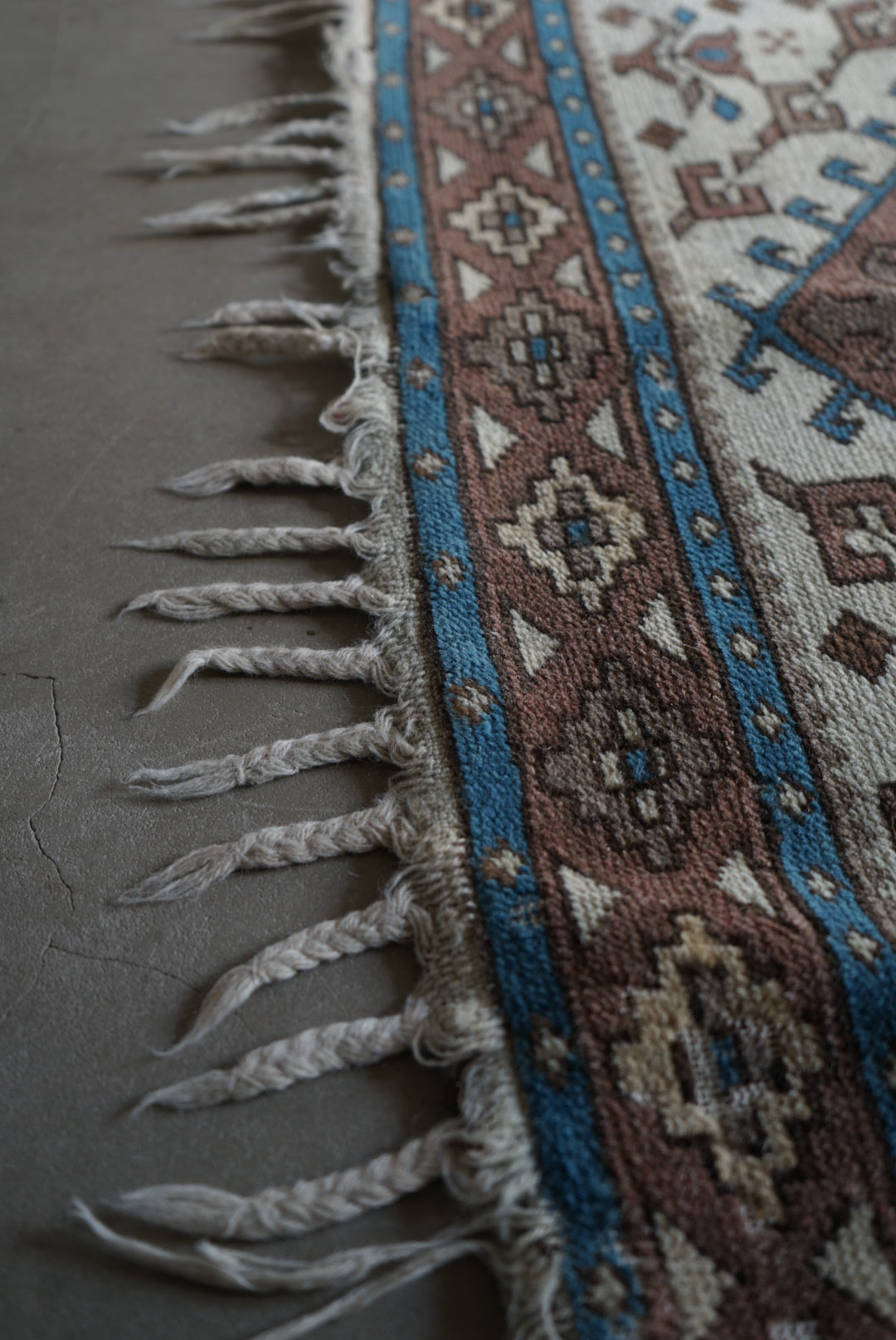 Türkiye Old Oushak Shabby Beige 1960年代 197 × 97 cm No.TR25341