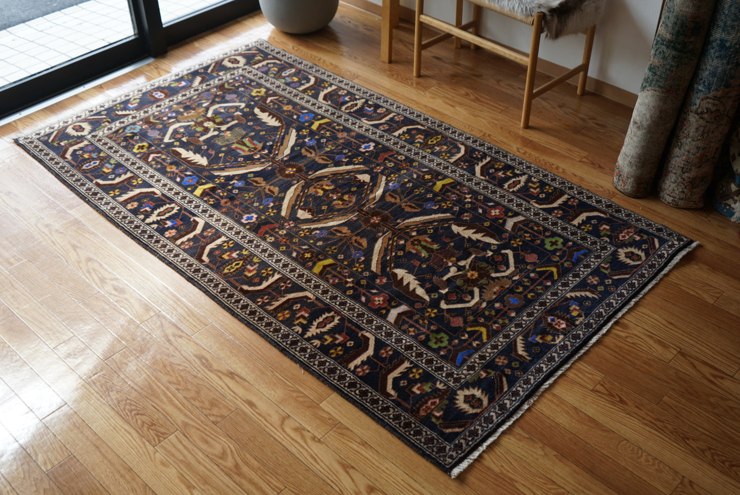 Afghanistan Vintage Baluch Zakani Midnight Navy 1980年代 215 × 121.5 cm No.AF2528