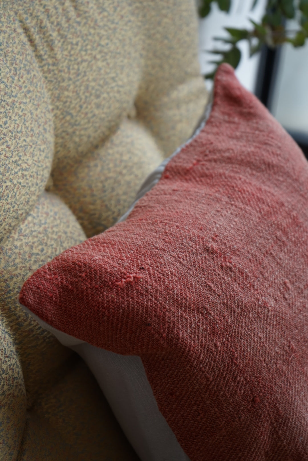 Türkiye Old Kilim Cushion Cover Scarlet Red 40 × 40 cm No.TR25442