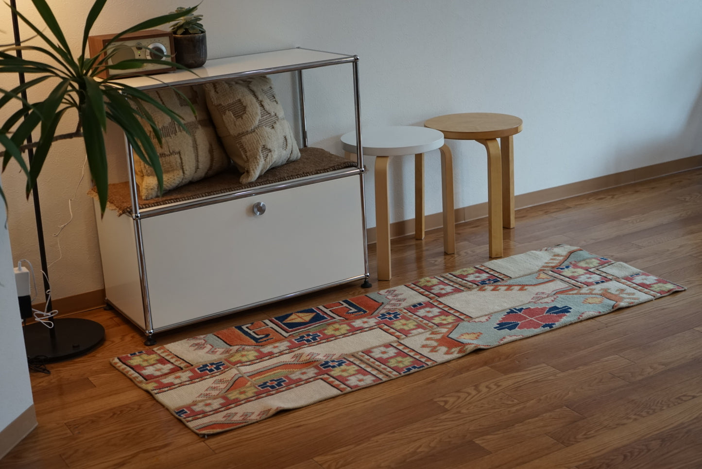 Türkiye Old Oushak PatchWork Runner Colorful 1970年代 165.5 × 58 cm No.TR25292