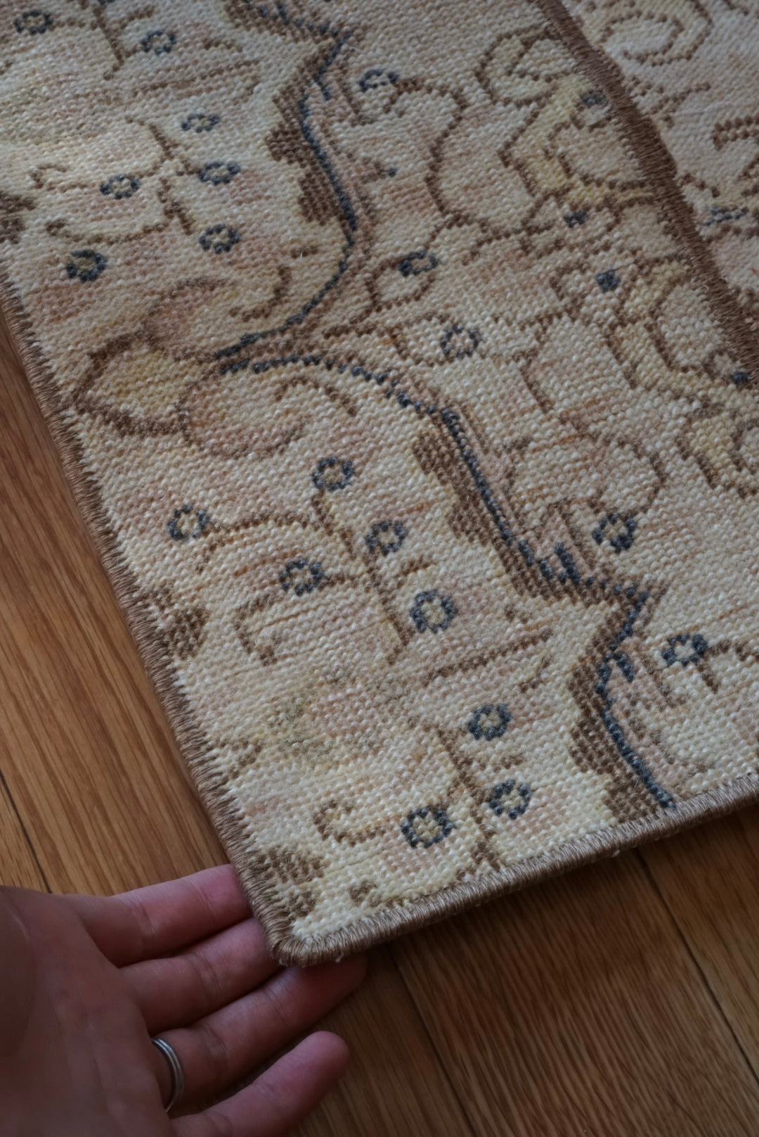 Türkiye Old Oushak Patchwork Beige , Ivory 1970年代 80.5 × 63 cm No.TR25467