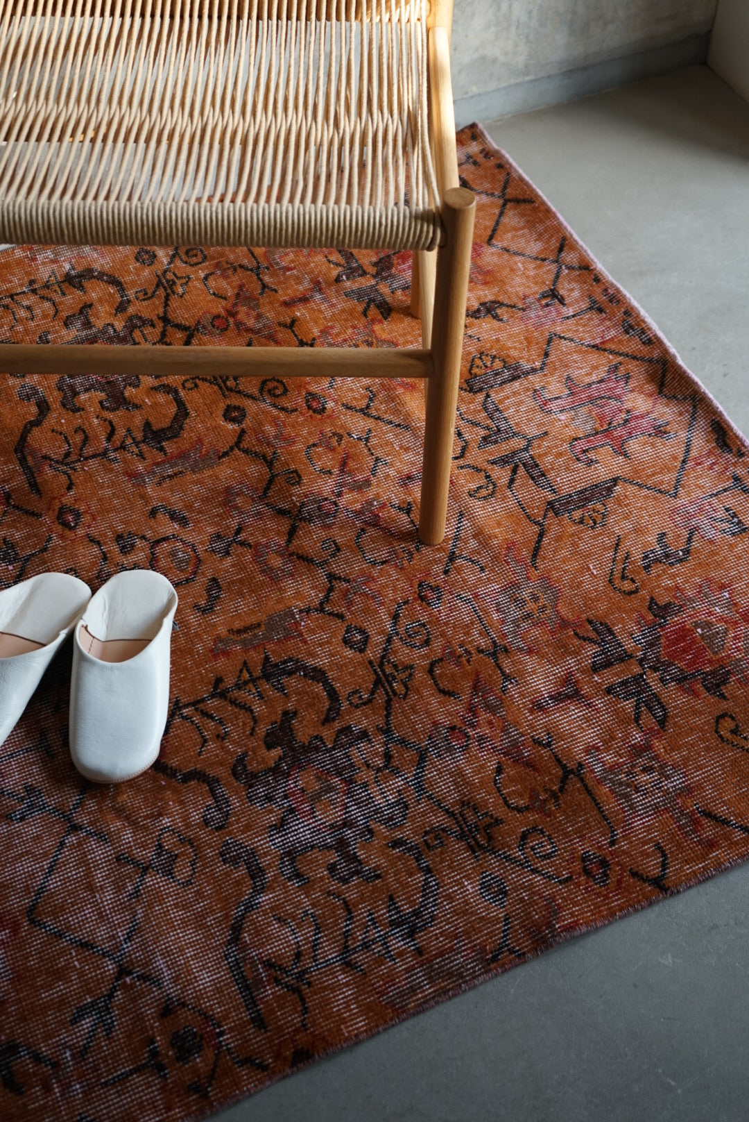 Türkiye Old Isparta Orange Over Dye 1970年代 202 × 113 cm No.TR25260