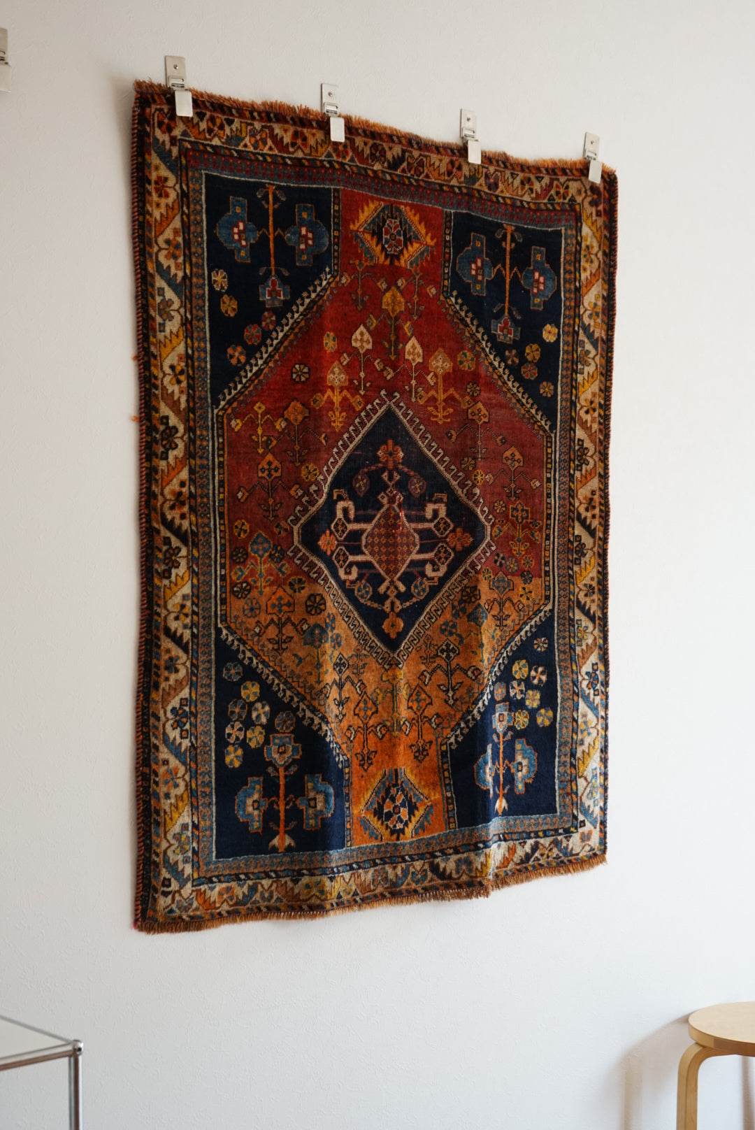 店頭販売 IRAN ANTIQUE QASHQAI BOLVALDI 1860年代 136 × 108 cm / 4'4" × 3'5" ft