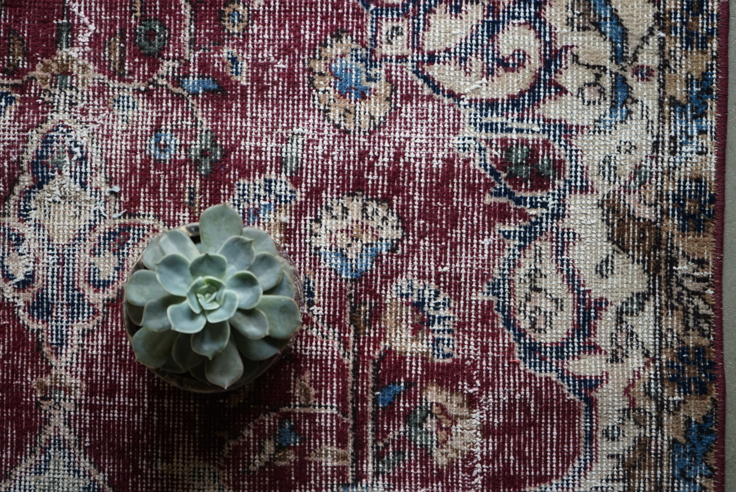 Türkiye Old Isparta Wine Red 1970年代 202 × 99 cm No.TR25254