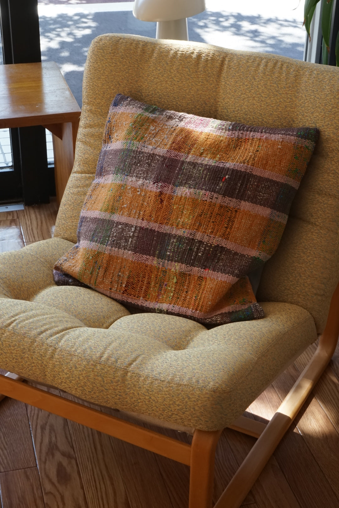 Türkiye Old Kilim Cushion Cover Mix Stripe Orange , Purple 46 × 45 cm No.TR25460