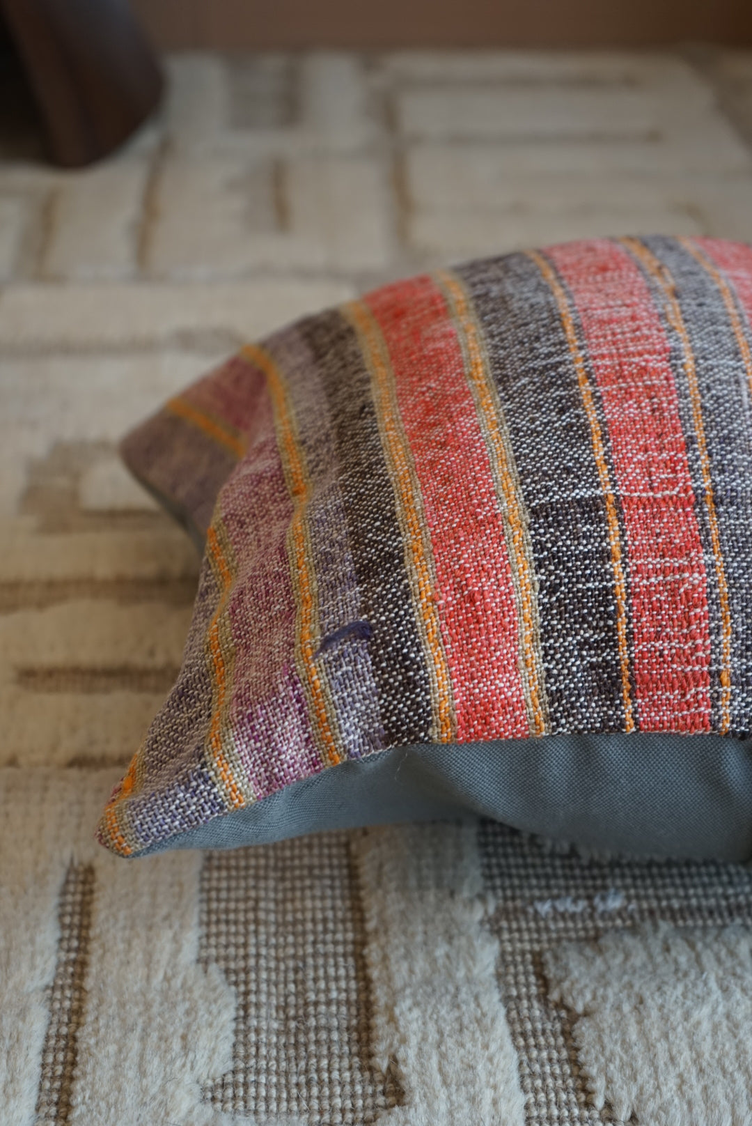 Türkiye Old Kilim Cushion Cover Red Mix Stripe 40 × 40 cm No.TR25365