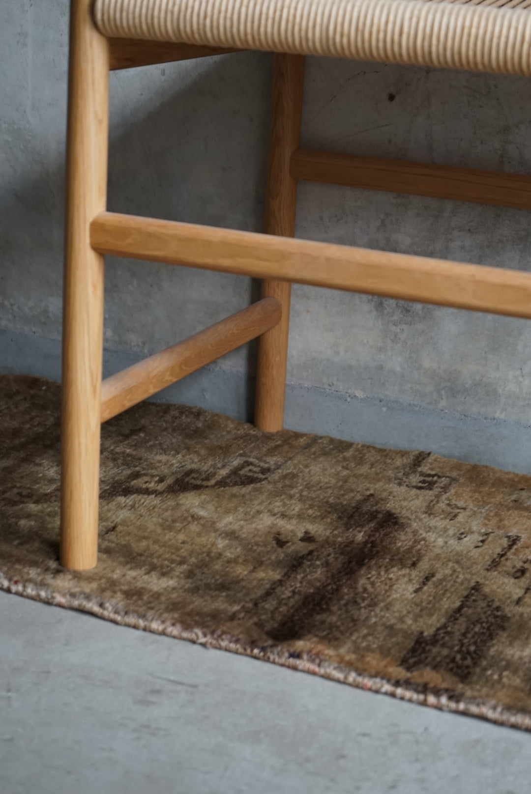 Türkiye Old Oushak Beige Fragment Runner  1970年代  152 × 42 cm No.TR25239